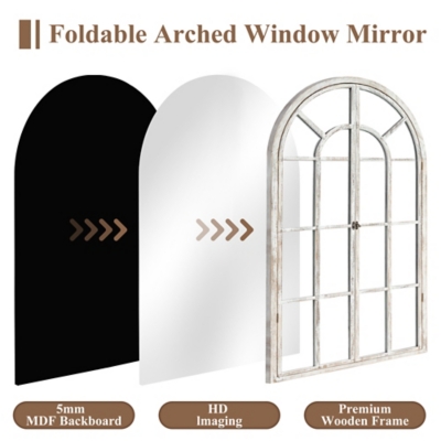 Feronia 24" x 36" Arched Wall Mirror, , large