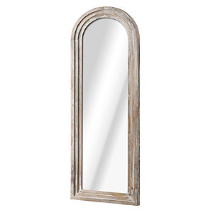 Feronia 21" x 64" Full Length Arched Floor Mirror, Weathered White, large