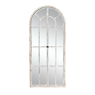 Feronia 31" x 71" Arched Floor Mirror, Weathered White, large