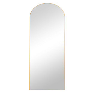 Feronia 28" x 71" Arched Floor Mirror, Gold, large