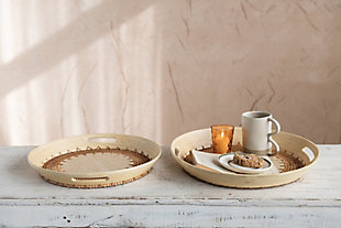Storied Home Veneer Trays with Handles (Set of 2), , rollover