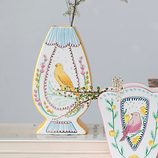 Storied Home Vase with Painted Bird Designs, , rollover