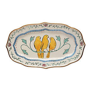 Storied Home Platter with Painted Bird Design, , large