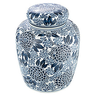 Storied Home Decorative Chrysanthemum Ginger Jar with Lid, , large