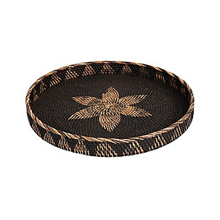 Storied Home Decorative Tray with Flower, , large