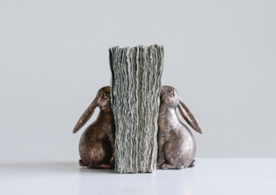 Storied Home Rabbit Bookends (Set of 2), Bronze