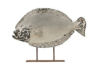 Storied Home Halibut Fish on Metal Stand, , large