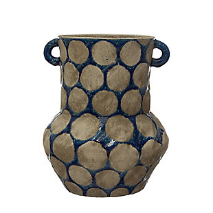 Storied Home Vase with Wax Relief Dots and Handles, , large