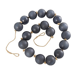 Bayberry Lane Frosted Orb Beaded Garland with Tassel, Black, rollover