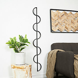Bayberry Lane Slim Stacked Wavy 8 Layer Wall Mirror with Half Moon Pattern 7"W X 59"H, , rollover