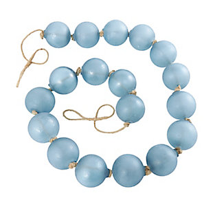 Bayberry Lane Frosted Orb Beaded Garland with Tassel, Blue, rollover