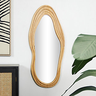 Bayberry Lane Abstract Wavy Wall Mirror with Dimensional Carved Frame 18"W X 41"H, , rollover