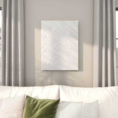 "CosmoLiving by Cosmopolitan Carved Geometric Wall Decor 24"W X 32"H", White