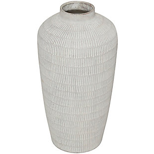 Bayberry Lane Small Textured Vase with Linear Pattern, , large
