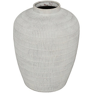 Bayberry Lane Large Textured Vase with Linear Pattern, , large