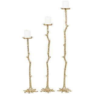 Bayberry Lane Abstract Tall Floor Textured Candle Holders (Set of 3), , large