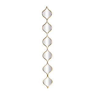 Bayberry Lane Slim Stacked Chain 6 Layer Wall Mirror with Tear Drop Pattern 6"W X 51"H, , large