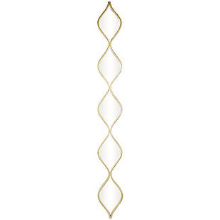 Bayberry Lane Slim Stacked Chain 5 Layer Wall Mirror with Tear Drop Pattern 7"W X 59"H, Gold, large