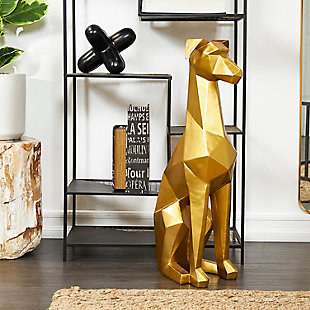 The Novogratz Cubist Dog Sculpture, Gold, rollover