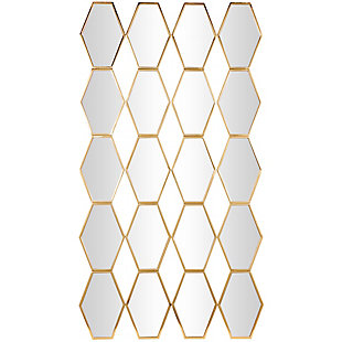 The Novogratz Wall Mirror with Diamond and Hexagon Shaped Mirrors 29"W X 53"H, , large
