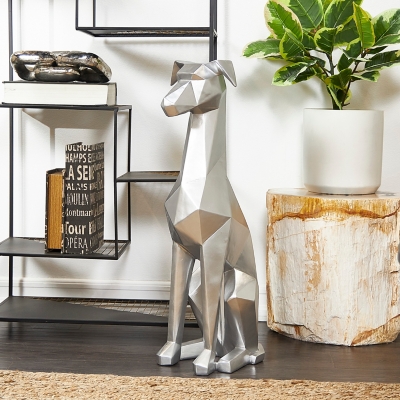 A600080570 The Novogratz Cubist Dog Sculpture, Silver sku A600080570