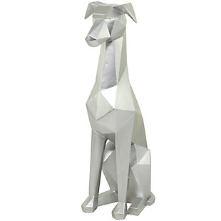 The Novogratz Cubist Dog Sculpture, Silver, large