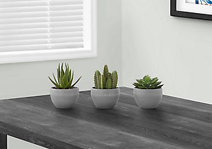 Monarch Specialties Potted Succulent (Set of 3), , rollover