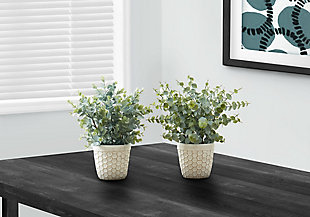 Monarch Specialties Potted Eucalyptus Grass (Set of 2), , rollover