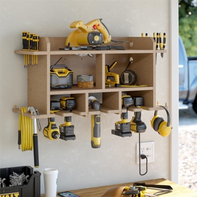 Systembuild Evolution Bradbury Wall Mount Tool Organizer, Natural