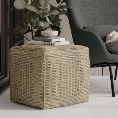 A600080713 Simpli Home Delilah Pouf, Natural sku A600080713