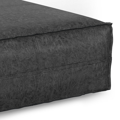 Simpli Home Brody Pouf, Distressed Black, large