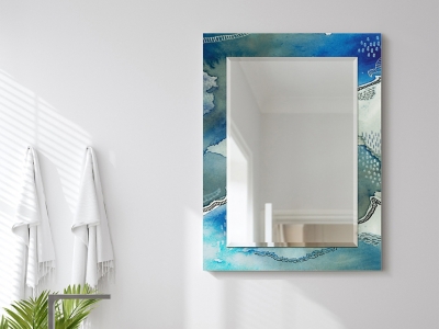 Empire Art Direct Subtle Blues Mirror Tempered Art Glass, , rollover
