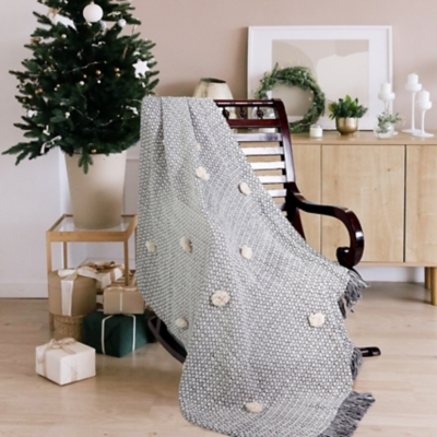 Dayton Diamond Throw Blanket, Gray