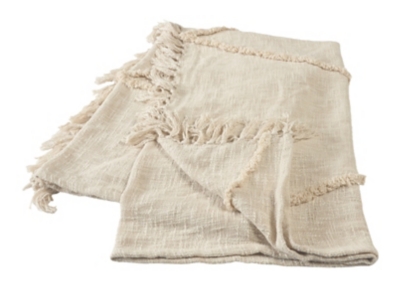 Diamond Solid Throw Blanket, Cream, large