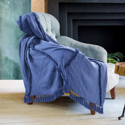 A600080754 Diamond Solid Throw Blanket, Blue sku A600080754