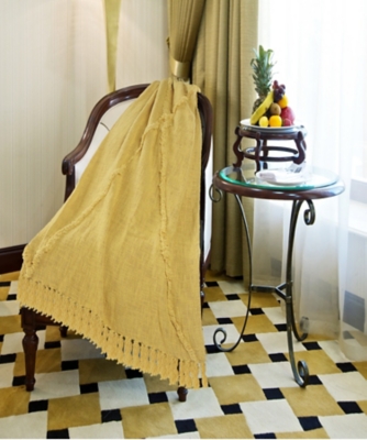 Diamond Solid Throw Blanket, Yellow