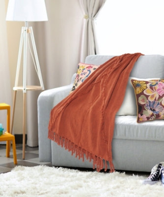 A600080758 Diamond Solid Throw Blanket, Orange sku A600080758