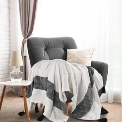 A600080769 Borderline Striped Throw Blanket, Blue sku A600080769