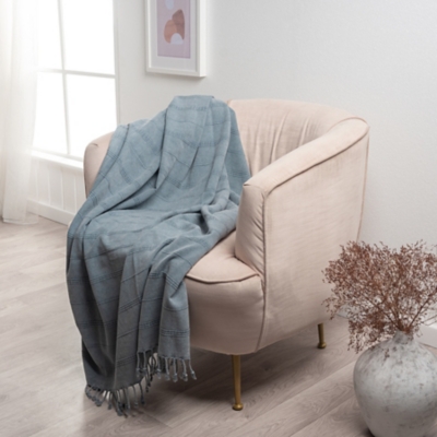 A600080772 Silas Striped Throw Blanket, Gray sku A600080772