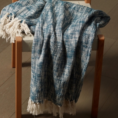 A600080782 Denmark Distressed Throw Blanket, Blue sku A600080782