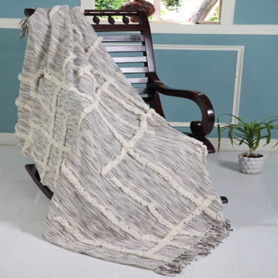 Dayton Striped Throw Blanket, Gray