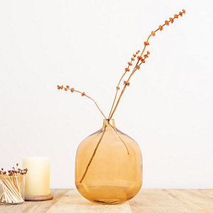 Storied Home Round Tinted Vase, Amber, rollover