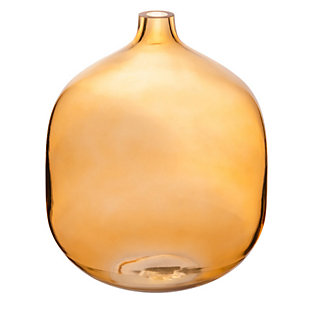 Storied Home Round Tinted Vase, Amber, large