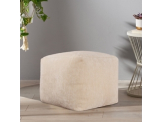 Yakar Solid Chenille Pouf