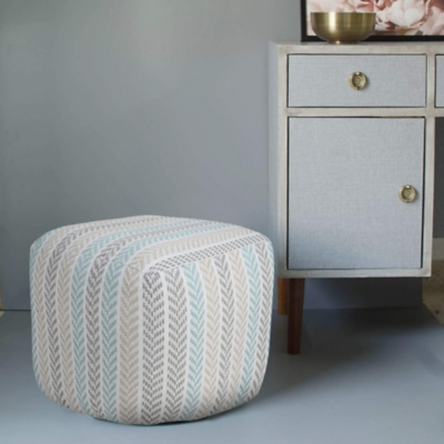 Altair Chevron Pouf, Blue