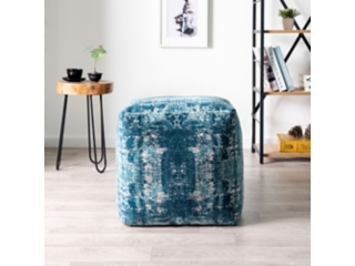 Milano Distressed Medallion Pouf