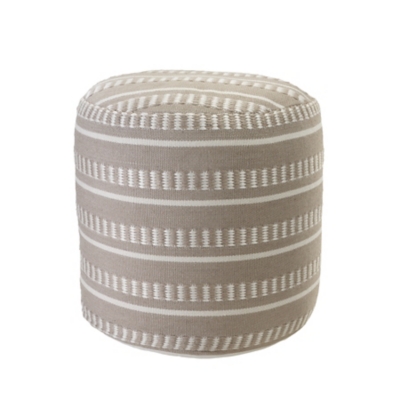 Atlantis Striped Pouf, Brown, large