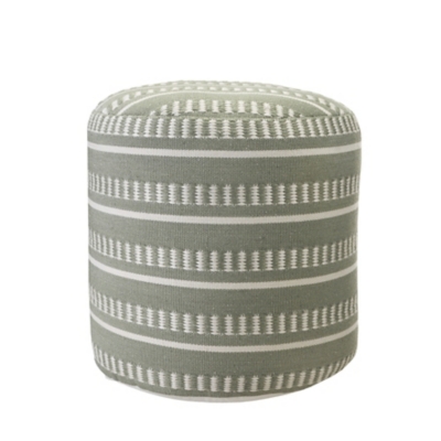 Atlantis Striped Pouf, Green, large