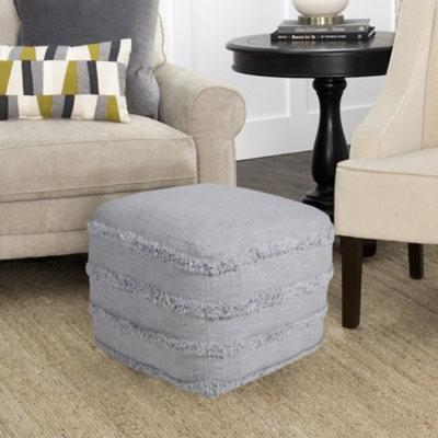 A600080897 Revelation Striped Pouf, Gray sku A600080897