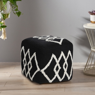 Avant-garde Diamond Pouf, Black